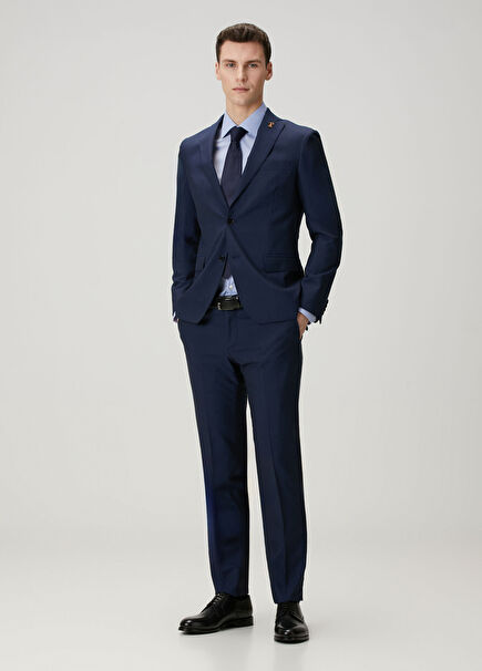 Sır Lacivert Yün Takım Elbise