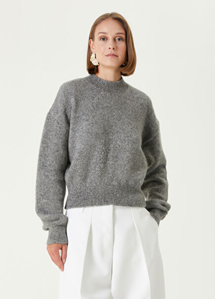 Grey Logo Jacquard Sweater