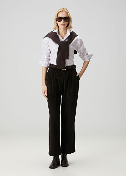 Koyu Kahverengi Kadife Pantolon