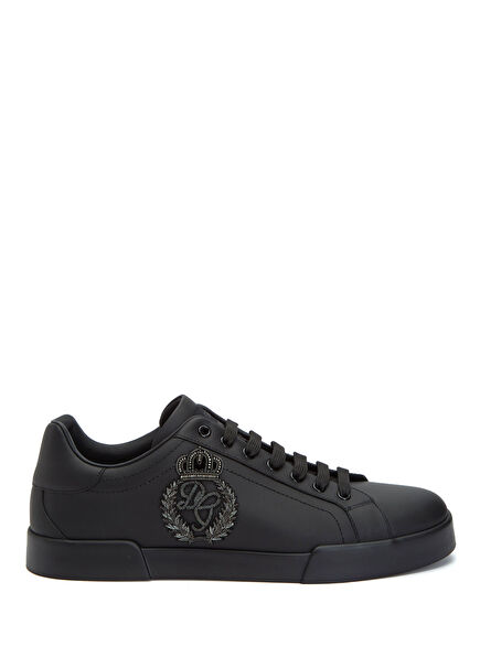 Portofino Black Men's Leather Sneakers