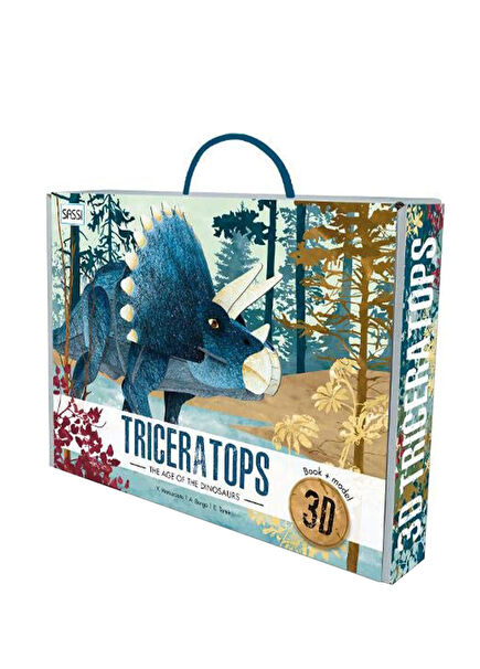 3D Triceratops Modeli ve Eğitici Çocuk Kitabı