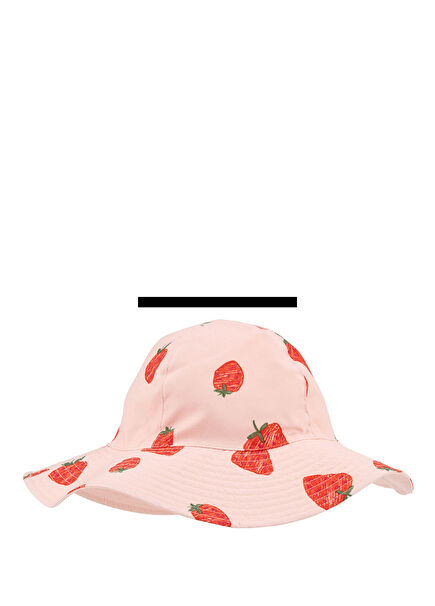 Pink Strawberry Patterned Girl's Hat