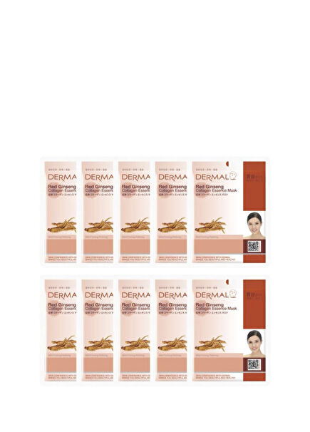 Purifying Cooling Firming Red Ginseng Extract Collagen 10 Pieces Face Mask