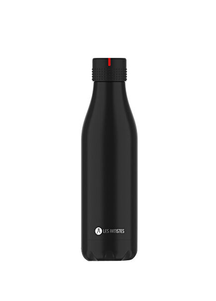 Heat Insulated Black Steel Thermos Flask 500 ml