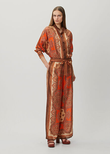 Mahon Ethnic Print Silk Pants