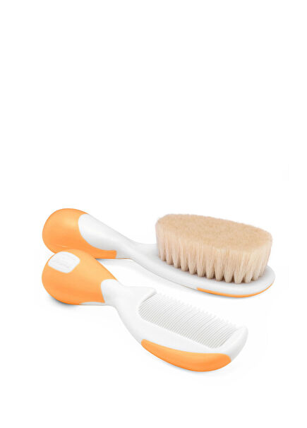 Orange Unisex Baby Brush and Comb Set