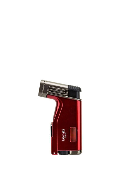 Kırmızı Cigar Delicili Çift Torch Puro Çakmağı 