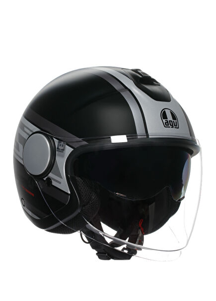 Eteres Mondello Matt Black Grey Açık Motosiklet Kaskı