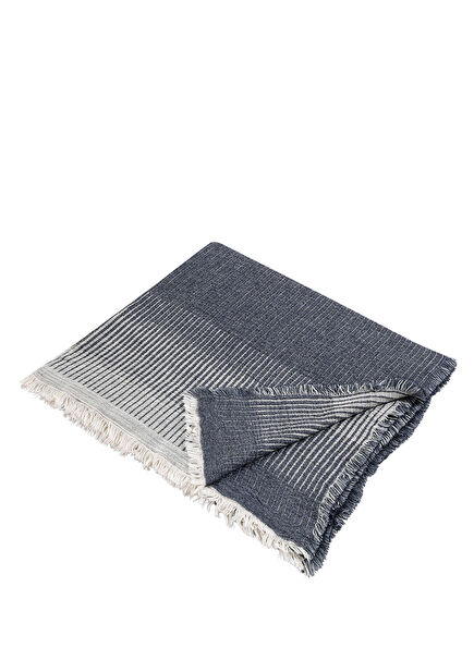 Amaya Lacivert Saçaklı Koltuk Örtüsü 95 x 170 cm