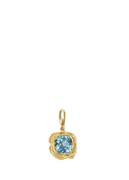 Ham Koleksiyon Aquamarine 14 Ayar Altın Kadın Kolye Charm
