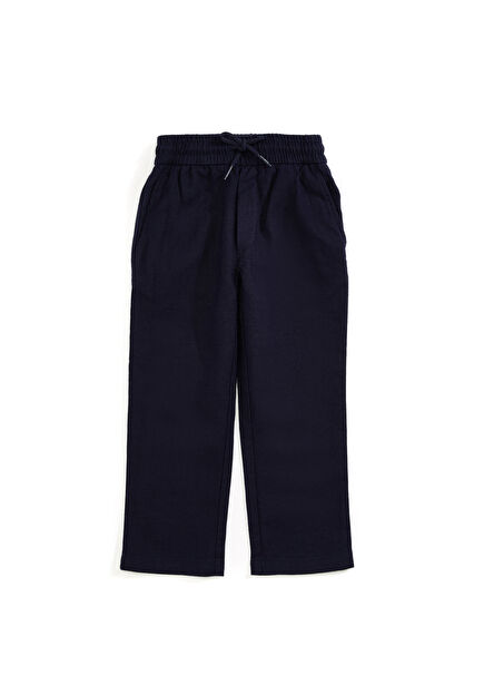 Dark Navy Blue Boys Linen Trousers