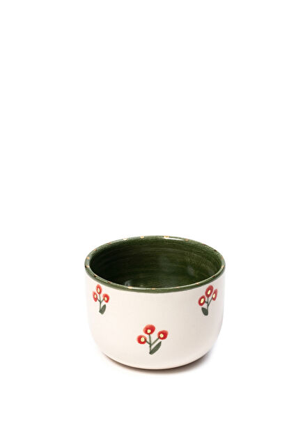 Xmas Cherry Berry Green Ceramic Handleless Mug
