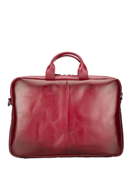 BloomUrban Shield 13"- 14" Crimson Kırmızı Deri Laptop Macbook Çantası