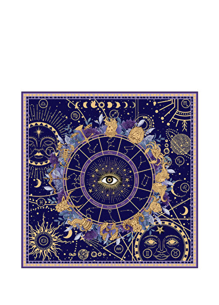 Lacivert %100 İpek Eşarp 90x90 cm