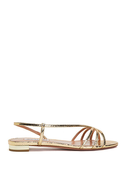 Talk to Me Gold Women's Leather Sandals