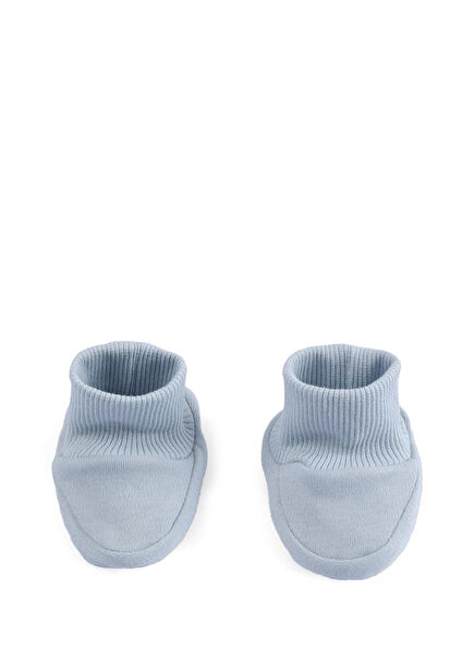 Mavi Organik Pamuk Unisex Bebek Patik