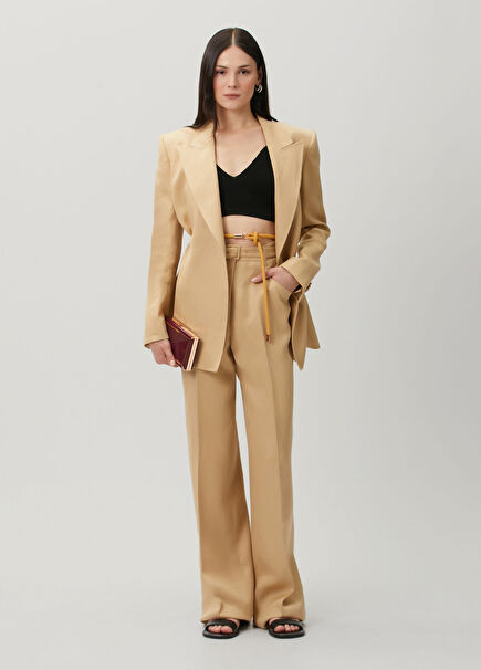 Camel Keten Pantolon
