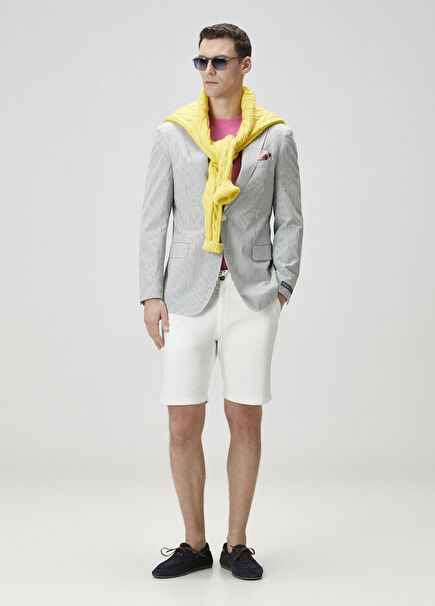 Mavi Çizgili Blazer