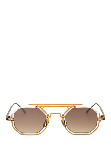 The Gizy Altın Rengi Metal Unisex Güneş Gözlüğü