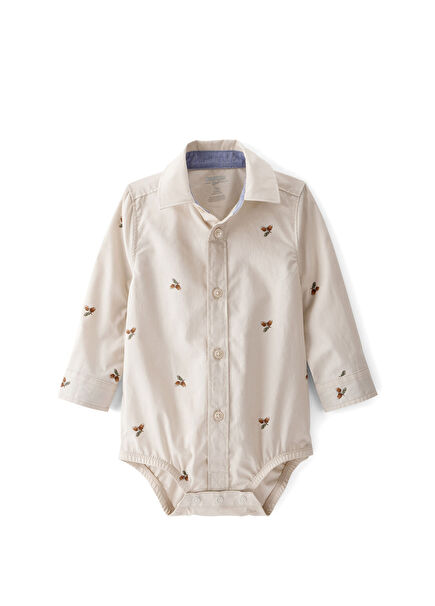 Beige Long Sleeve Baby Boy Body