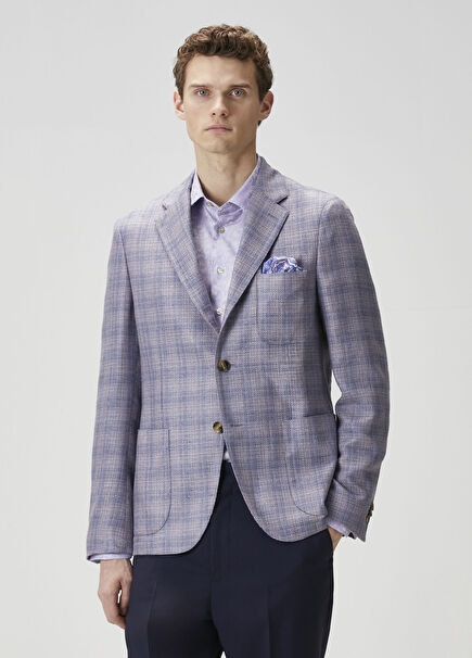 Lilac Plaid Silk Jacket