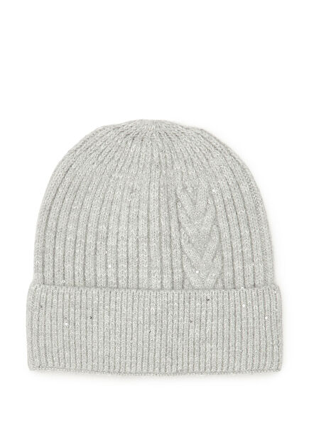 Gri Kadın Yün Karışımlı Bere