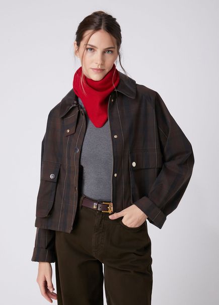 Dark Brown Plaid Jacket