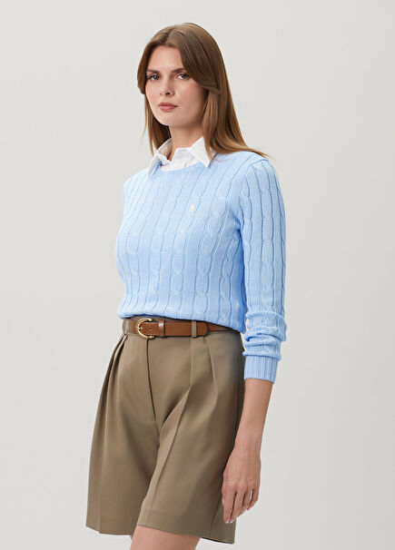 Blue Cable Knit Sweater