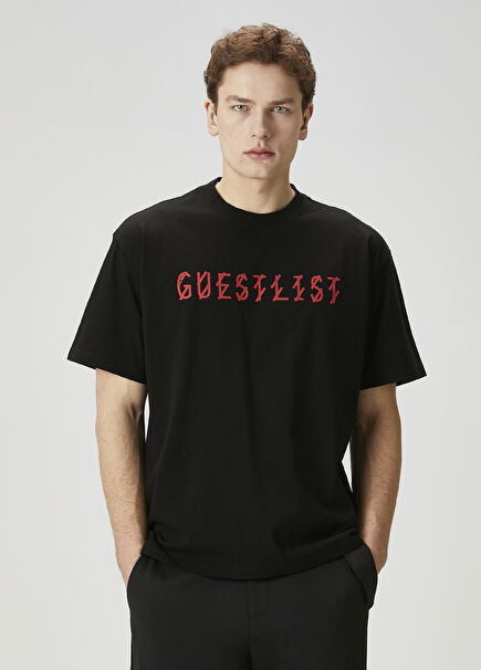 Red Black Logo Printed T-Shirt