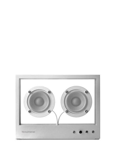Small Metallic Grey Transparent Speaker