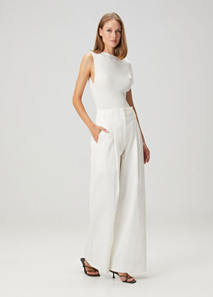 Off-White Pleated Organic Cotton Pants