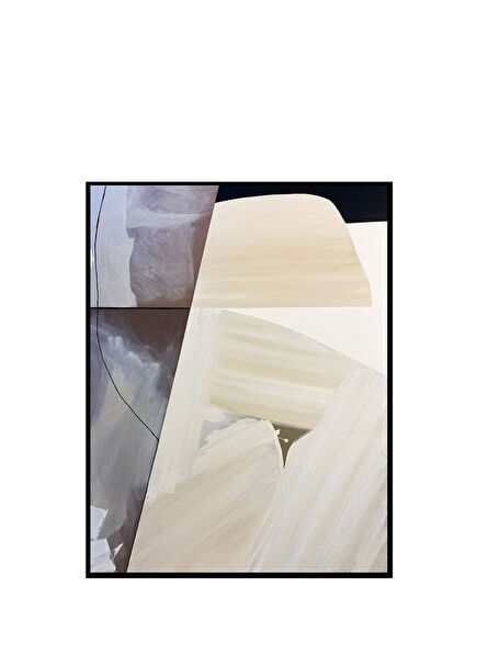 Beige Brushes Kanvas Üzeri Akrilik El Yapımı Resim