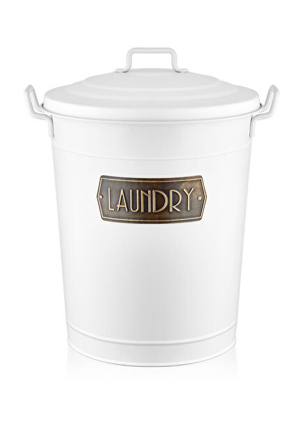 Beyaz Çamaşır Sepeti 60 L