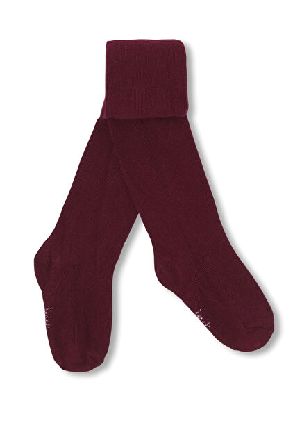 Burgundy Knit Baby Girl Pantyhose