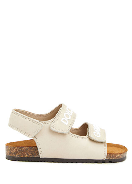 Beige Boys' Leather Sandals