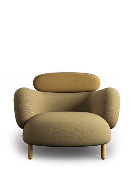 Moby Low Metal Legged Yellow Armchair