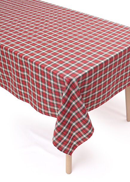 Shinnen Green Red Plaid Pattern Tablecloth
