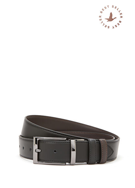Siyah Kahve Çift Taraflı Erkek Deri Kemer Siyah Kahve Çift Taraflı Erkek Deri Kemer