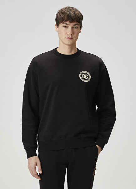 Siyah Logo Patchli Sweatshirt