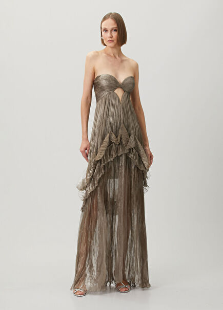 Yumi Mink Maxi Evening Dress