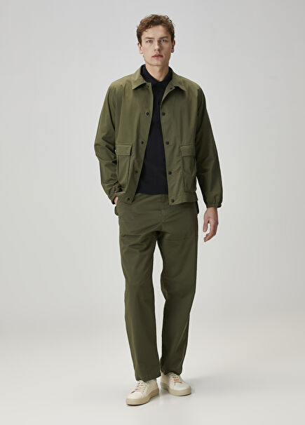 Khaki Waist Corded Trousers