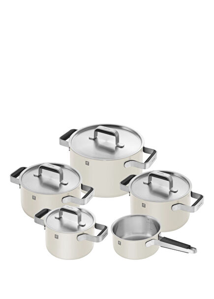 Pure Bej Çelik 5'li Tencere Seti