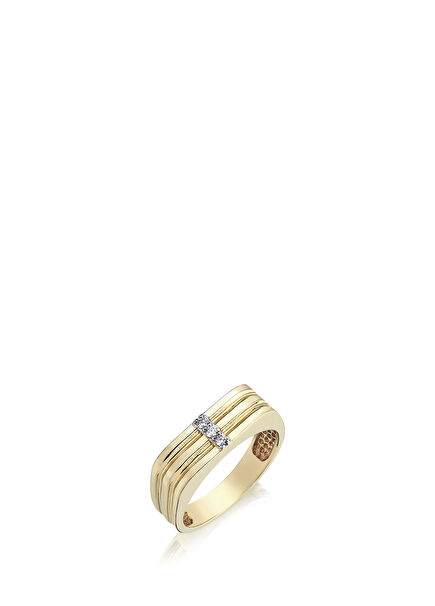 Moonlight Three Diamonds 14K Gold Women Ring