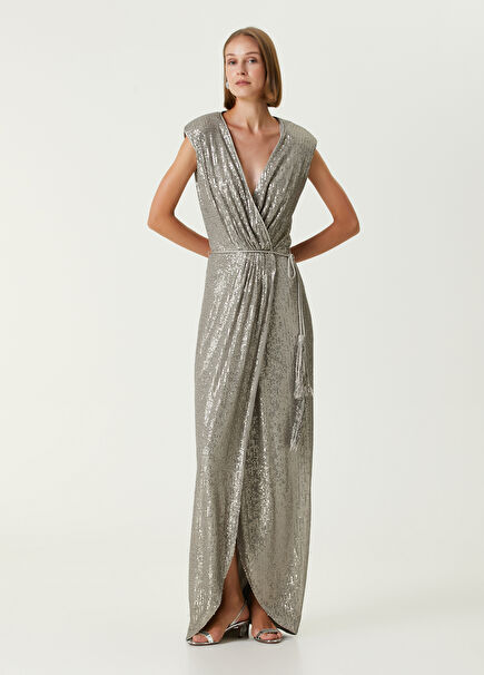 Margot Silver Maxi Evening Dress