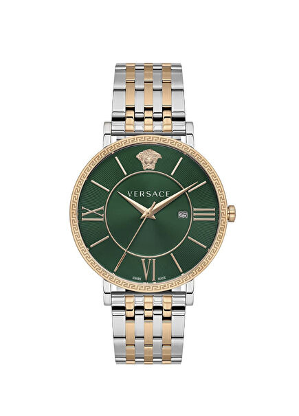 VRSCVENCA0424 Rose Gold Metallic Grey Steel Unisex Wristwatch