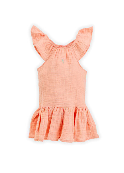 Olivia Salmon Muslin Girls' Dress