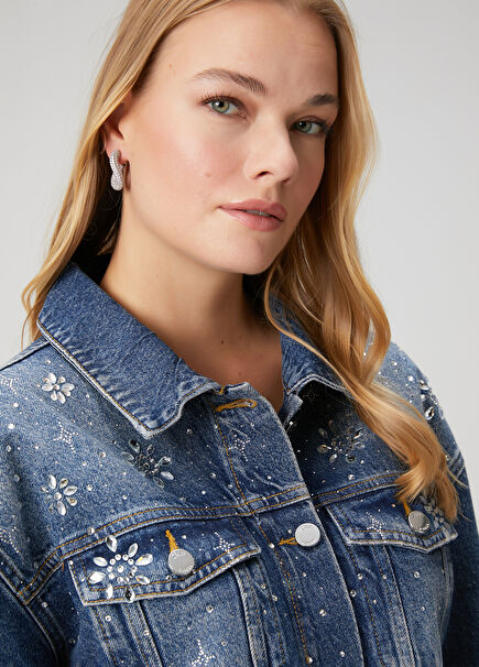 J-Shaped Women's Earrings With Zircon Stones