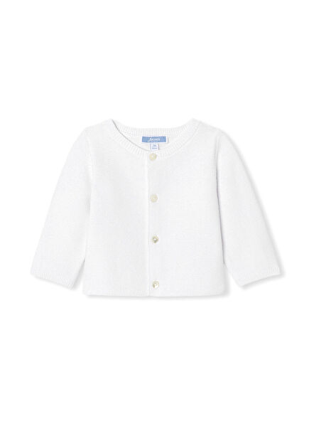 White Harosha Knitted Baby Boy Cardigan