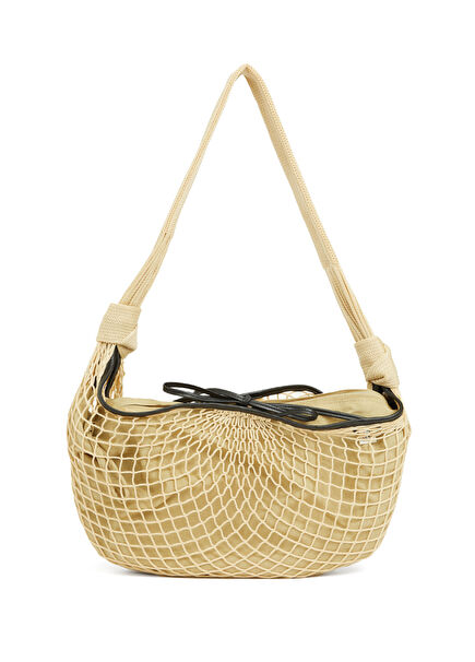 Croissant Flit Beige Women's Beach Bag