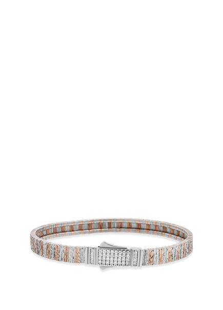 Dualis White 925 Sterling Silver White Stone Women's Bracelet